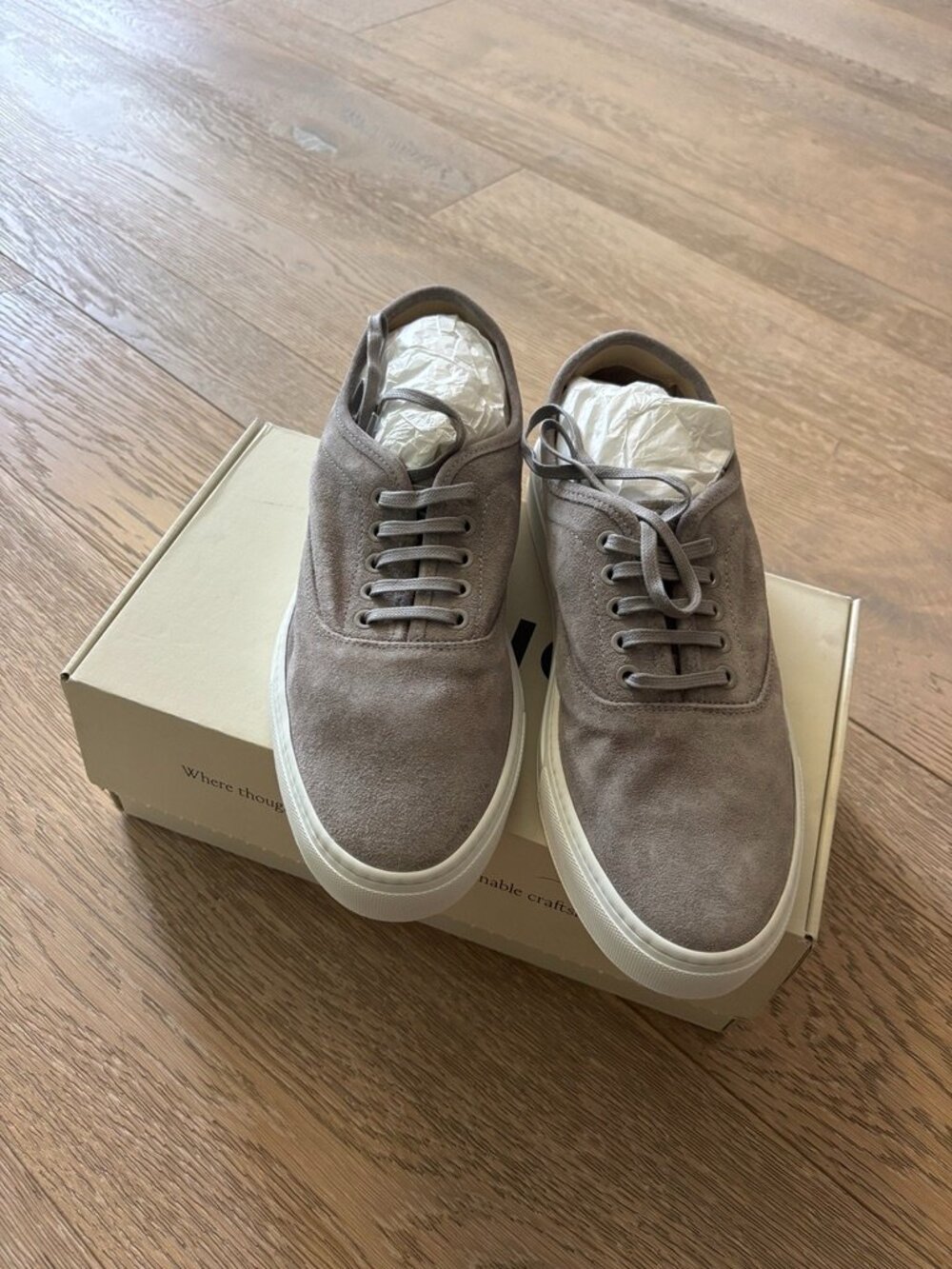 Koio Portofino Suede Sneaker in Mineral in Size 11